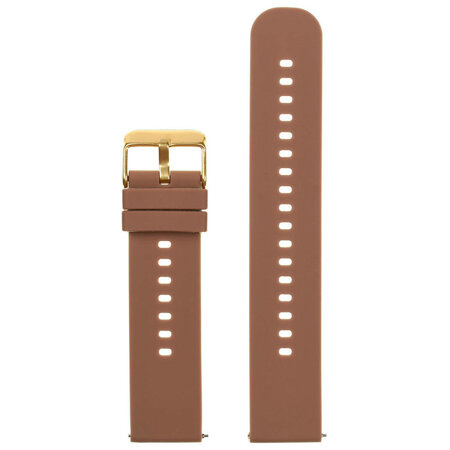 Pasek gumowy do zegarka U27 - brązowy/złoty - 18mm