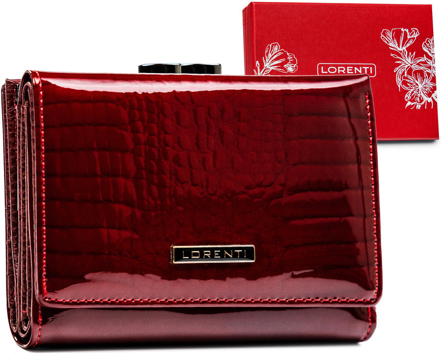 Malá dámska peňaženka z lakovanej kože s exotickým vzorom — Lorenti