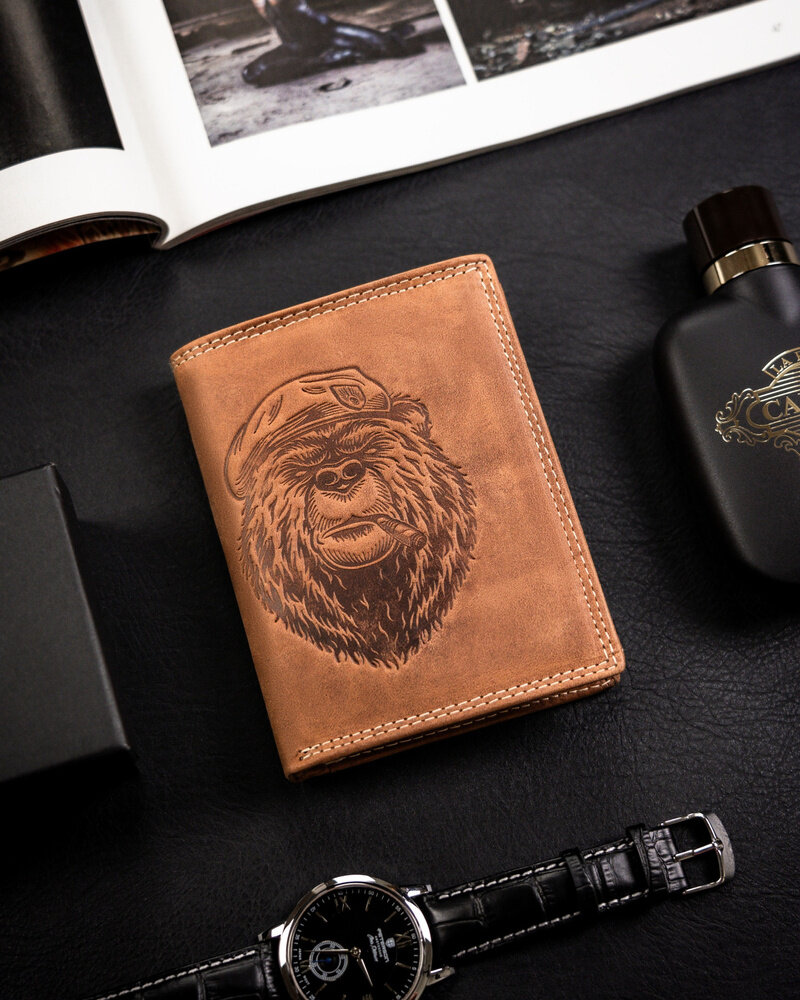 Veľká, vertikálna pánska peňaženka z prírodnej kože - Always Wild