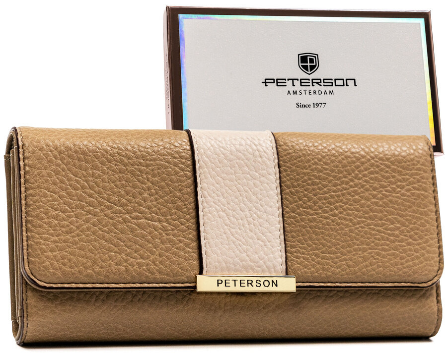 Veľká, horizontálna dámska peňaženka z ekologickej kože— Peterson