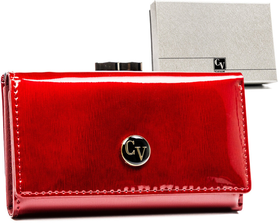 E-shop Červená lakovaná peňaženka na karty - Cavaldi