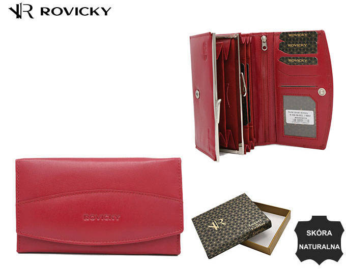 E-shop Dámska kožená peňaženka s vyrazenou chlopňou— Rovicky