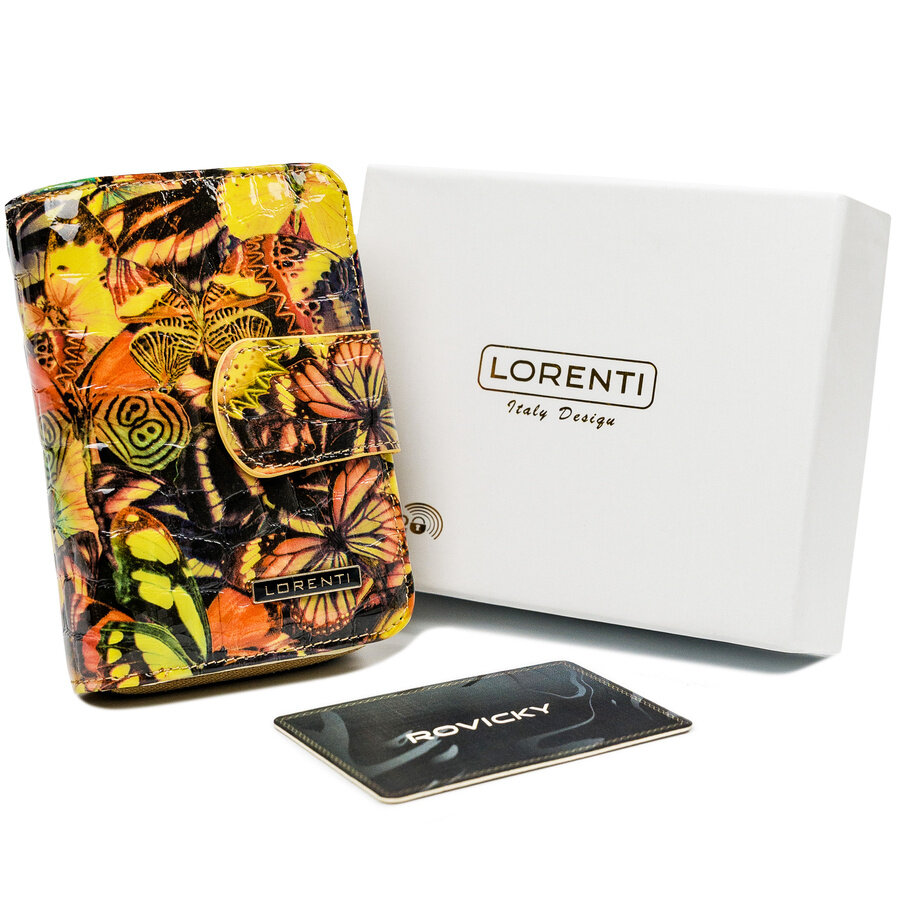 E-shop Dámska kožená peňaženka s motýlikmi - Lorenti