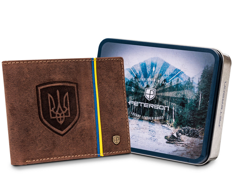 Pánska nubuková peňaženka so znakom Ukrajiny - Peterson