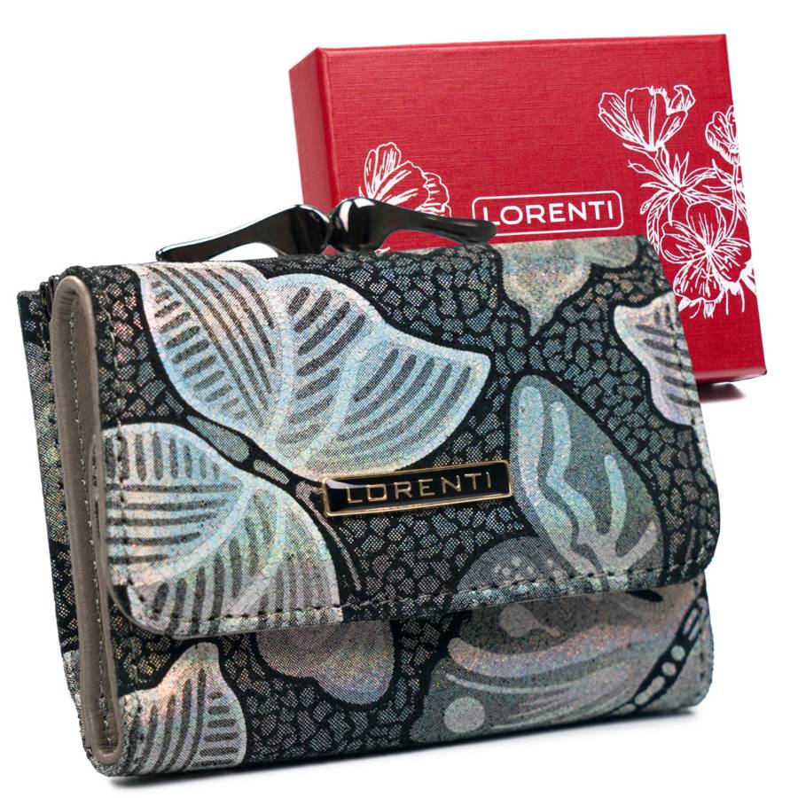 E-shop Dámska kabelka z prírodnej kože so vzorom motýľov — Lorenti