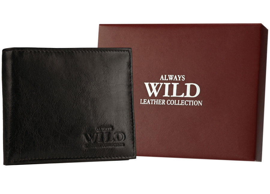 E-shop Pevná, kožená pánska peňaženka s RFID ochranou a držiakom na kartu - Always Wild