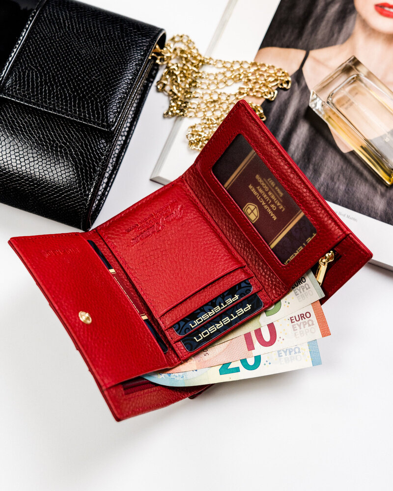 Dámska kožená peňaženka s peňaženkou na mince — Peterson