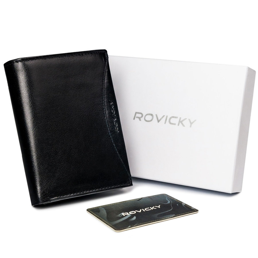 E-shop Bohato vybavená pánska peňaženka z prírodnej RFID lícovej kože - Rovicky