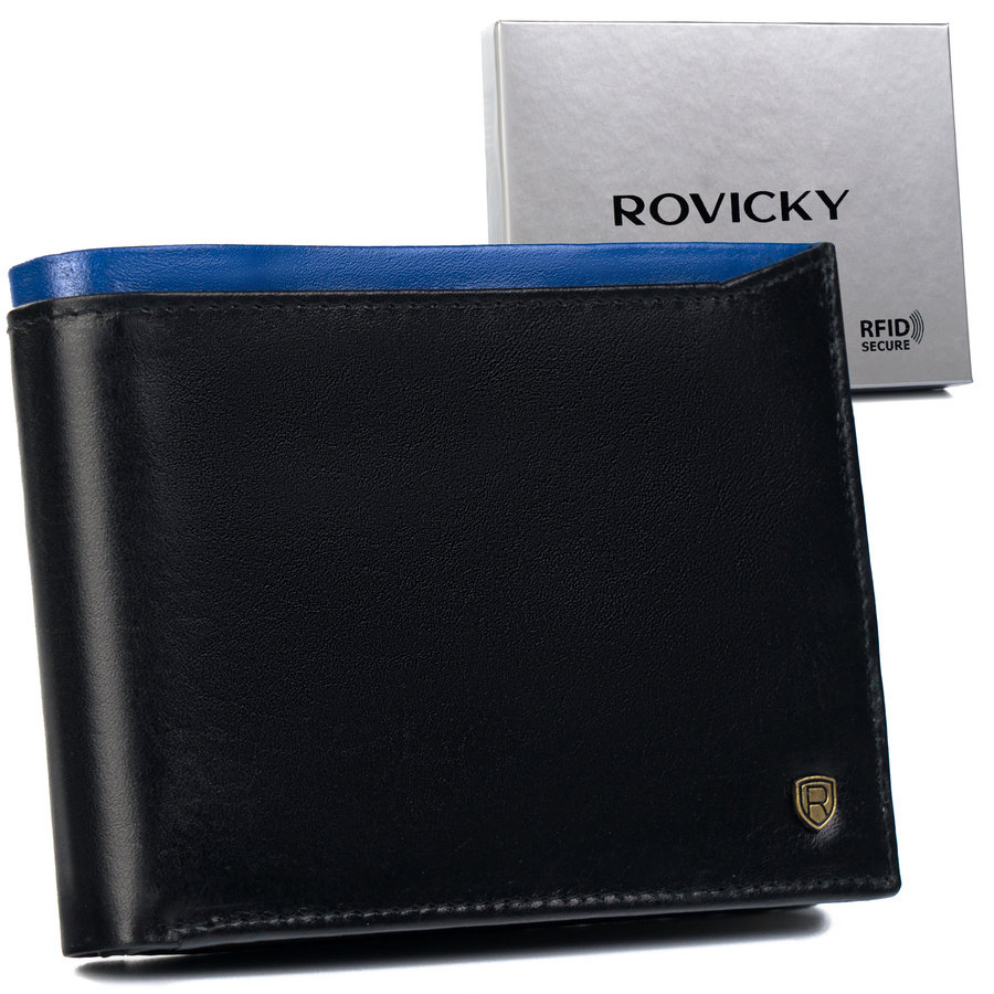 E-shop Pánska kožená peňaženka N992-RVT Black+Navy