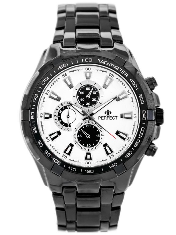 Pánske hodinky PERFECT - MILTON - black/white (zp112e)