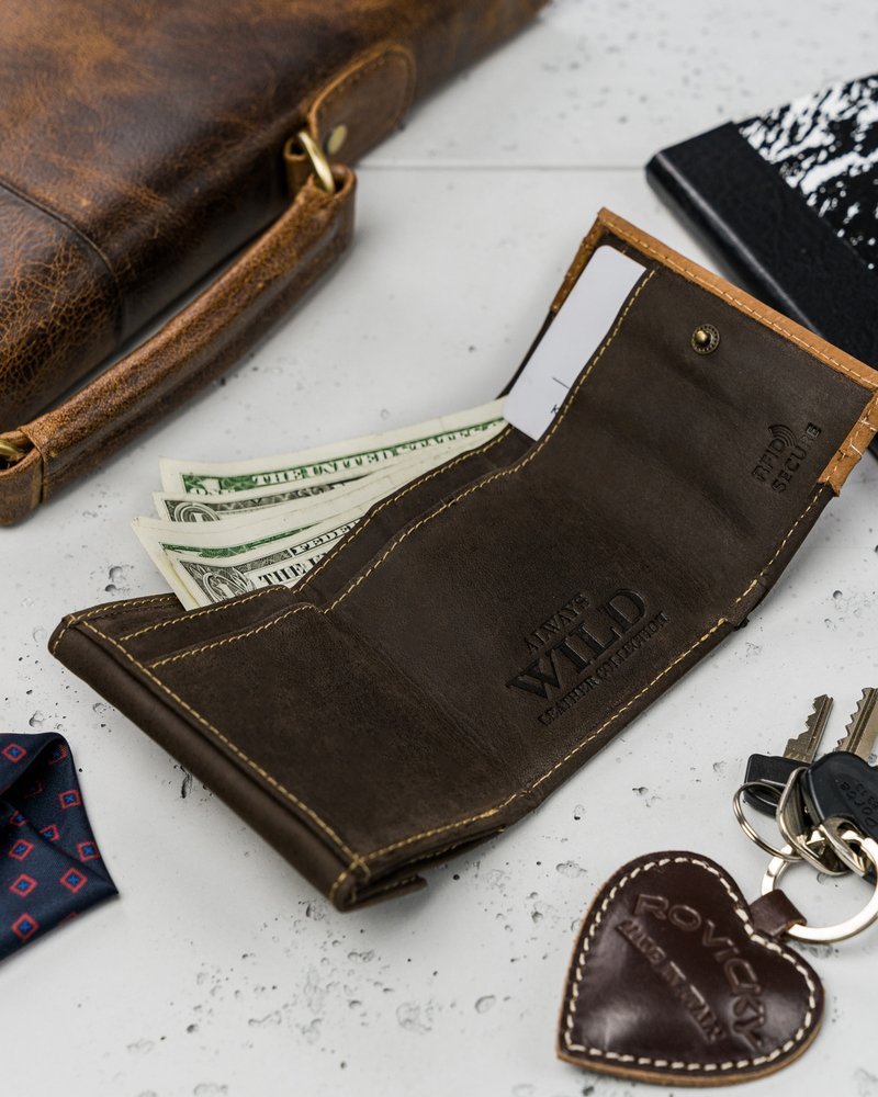 Originálna pánska kožená RFID peňaženka - Always Wild®