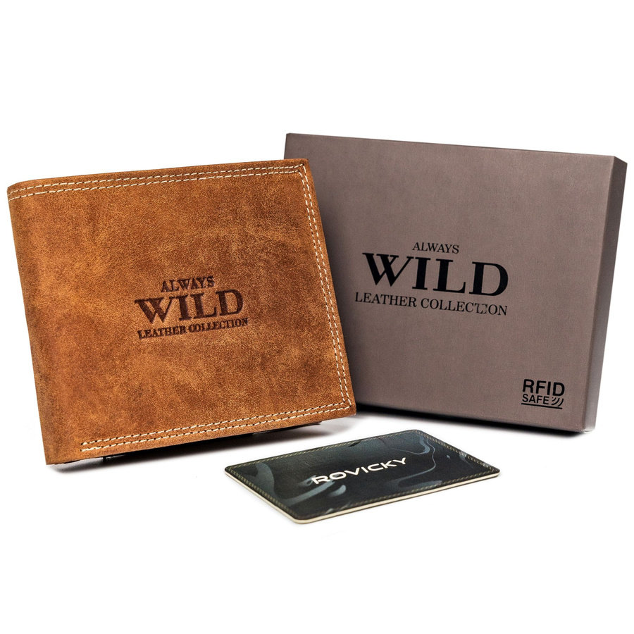 Horizontálna skladacia pánska peňaženka s vonkajším vreckom na karty - Always Wild