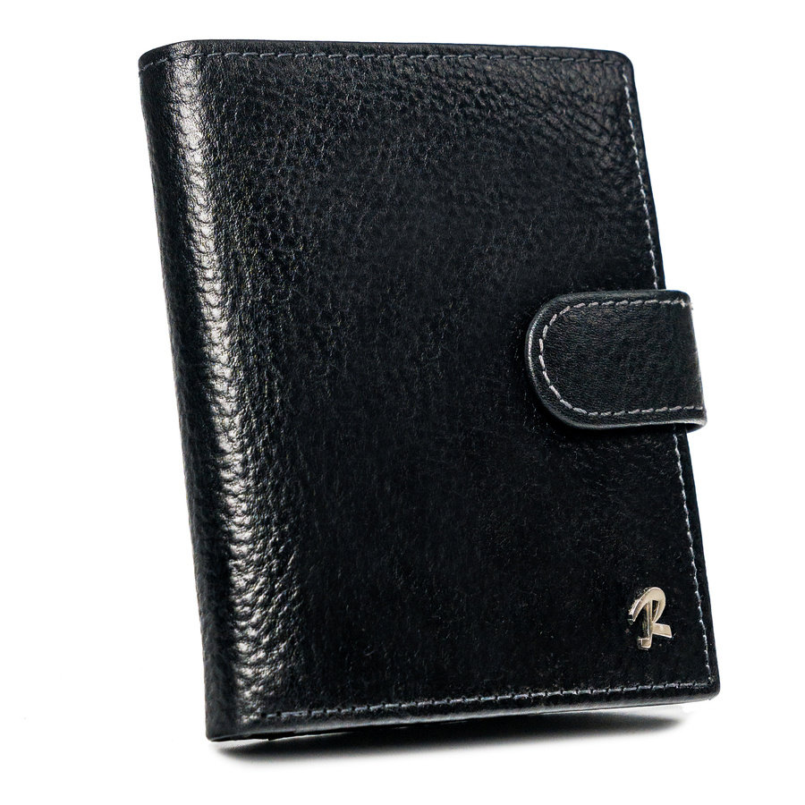 E-shop Klasická, vertikálna pánska peňaženka na zips z prírodnej kože s technológiou RFID - Rovicky
