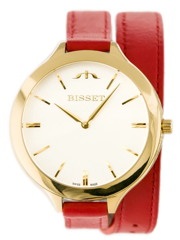 Dámske hodinky  BISSET BSAE20 - red (zb545b) - Dlhý remienok