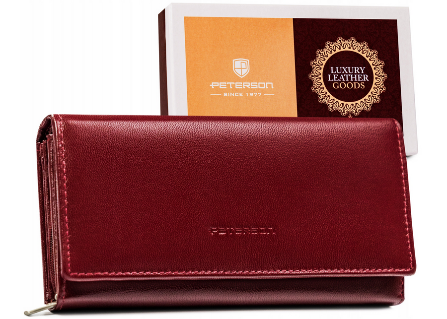 Dámska kožená peňaženka na patentku — Peterson