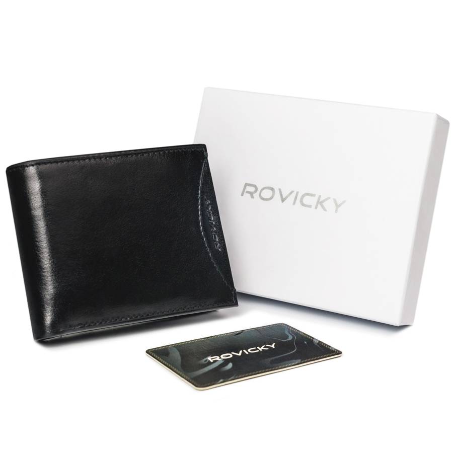 E-shop Pánska peňaženka z prírodnej lícovej kože, puzdro s foto okienkom - Rovicky