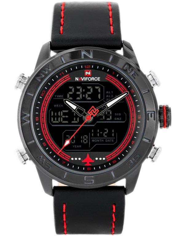 Pánske hodinky NAVIFORCE - NF9144 (zn077b) - black/red