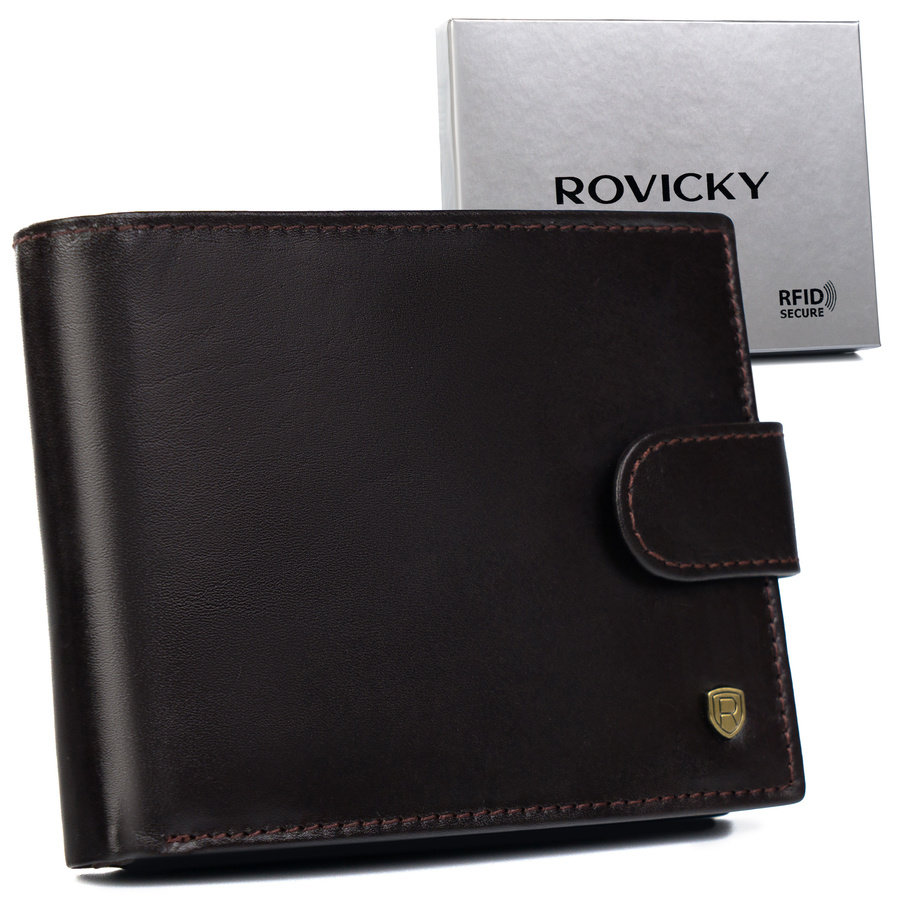 E-shop Pánska kožená peňaženka s vreckom na osvedčenie o evidencii - Rovicky