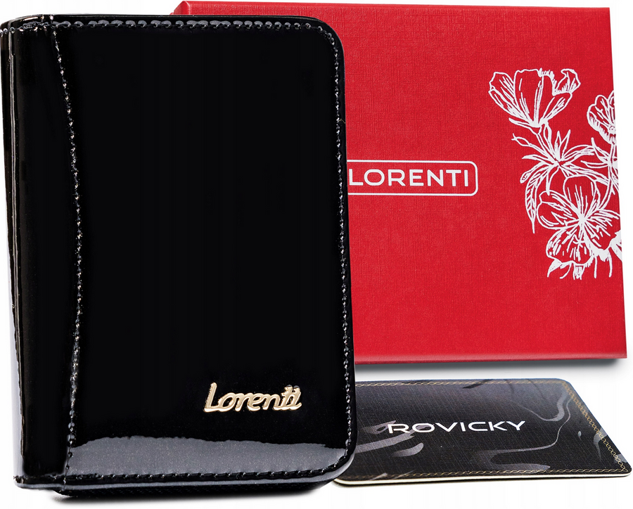 Malá dámska peňaženka vyrobená z lakovanej kože — Lorenti