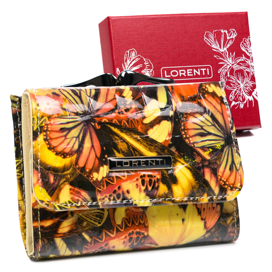E-shop Malá, kožená peňaženka pre ženy s potlačou motýľov— Lorenti