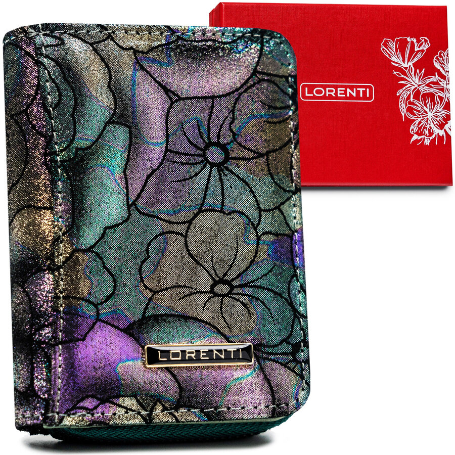 E-shop Malá, kožená dámska peňaženka s kvetinovým vzorom — Lorenti
