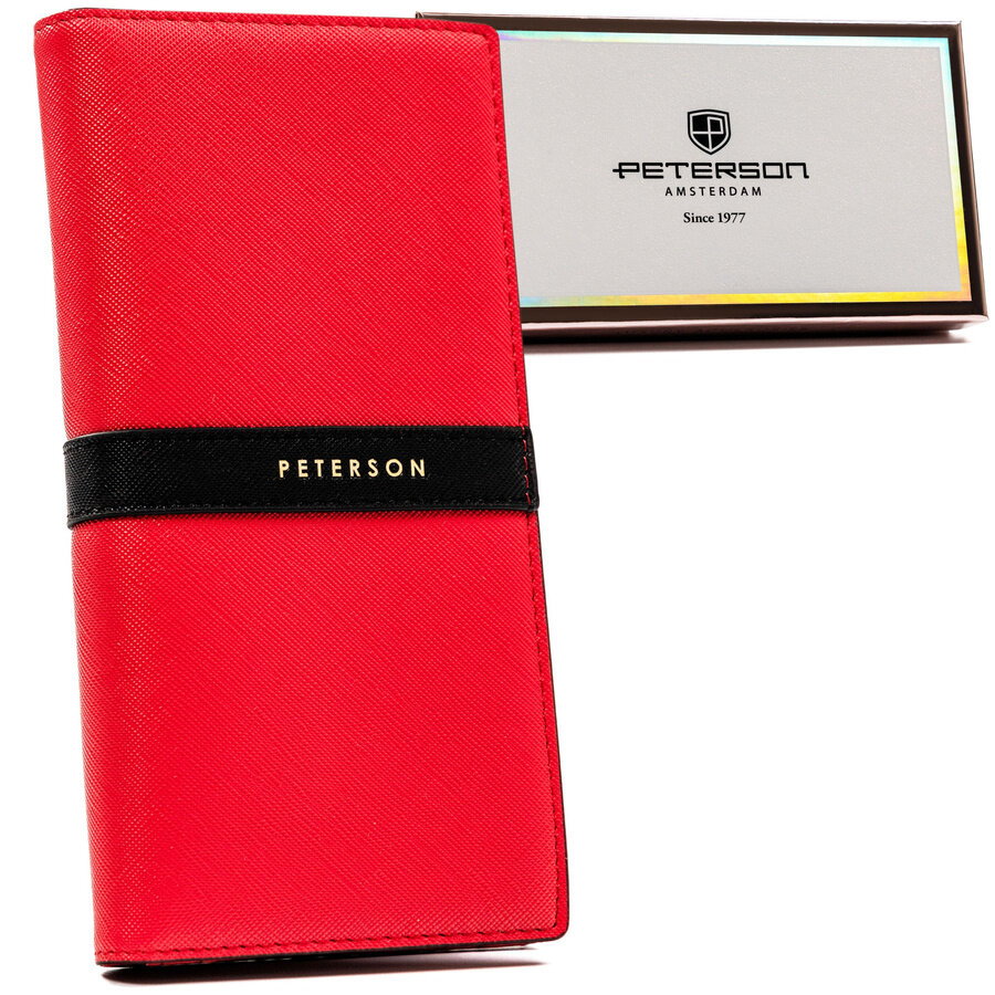 Elegantná veľká dámska peňaženka vyrobená z ekologickej kože— Peterson