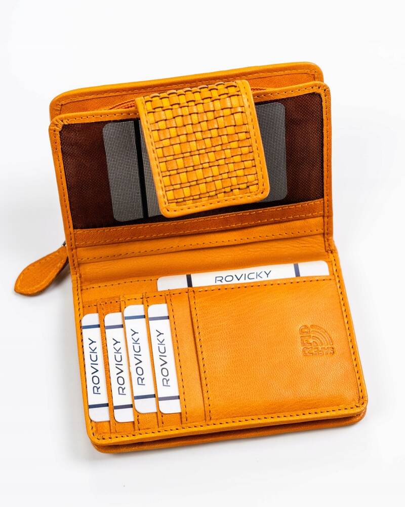 Dámska kožená peňaženka so zapínaním na patentky - Rovicky