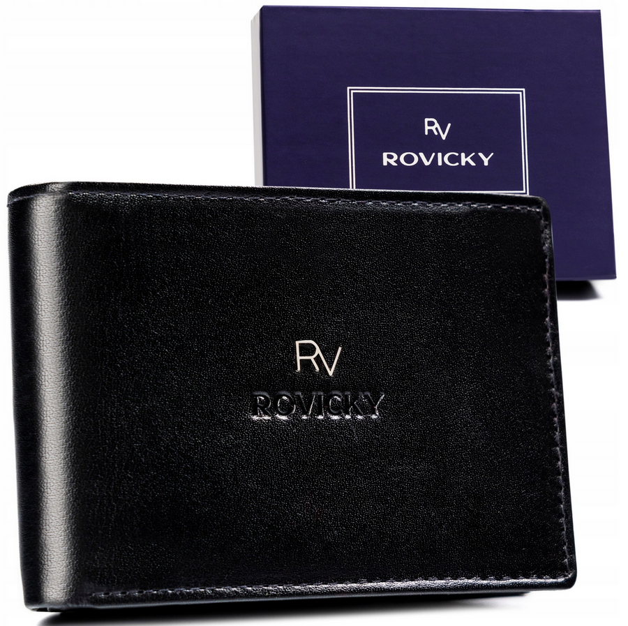 Klasická, horizontálna pánska kožená peňaženka - Rovicky