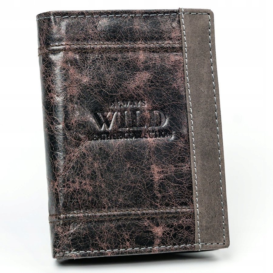 E-shop Vertikálna peňaženka na zips, prírodná koža - Always Wild