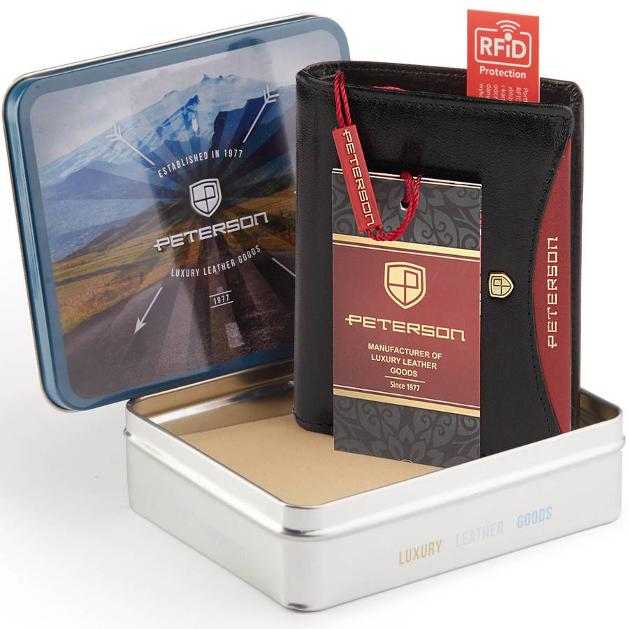 E-shop PETERSON PTN 339,01 RFID kožená peňaženka 2-1-1 BL+