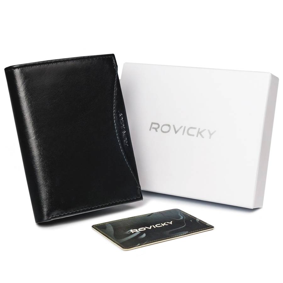 E-shop Veľká originálna pánska peňaženka z prírodnej lícovej kože, RFID - Rovicky