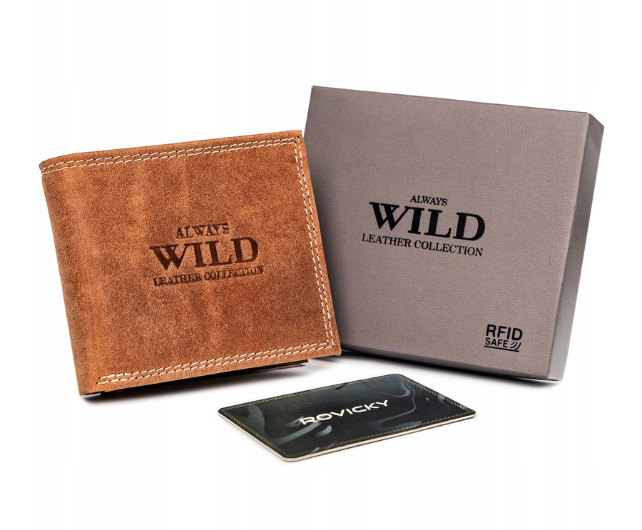 E-shop Pánska kožená peňaženka bez zapínania - Always Wild