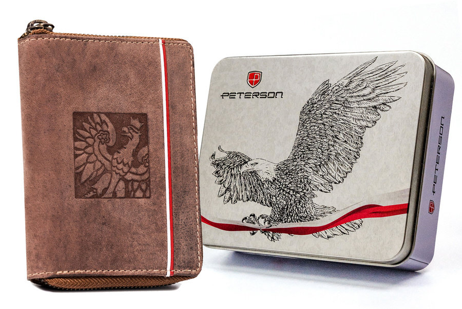 Veľká pánska peňaženka z nubukovej prírodnej kože - Peterson