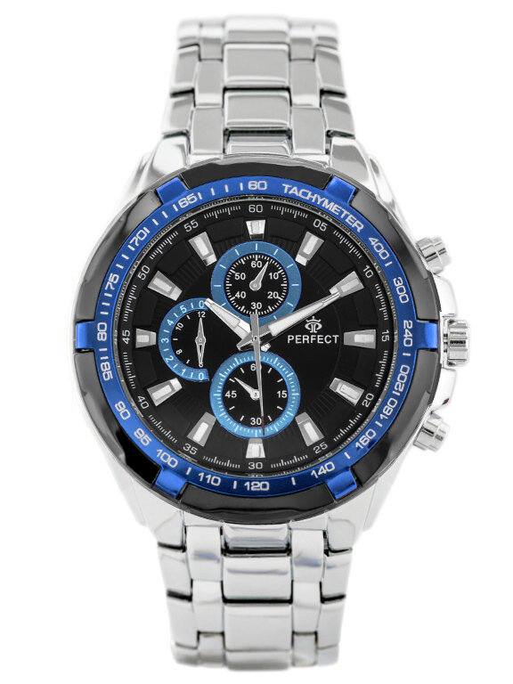 E-shop Pánske hodinky PERFECT - MILTON - silver/blue (zp112j)