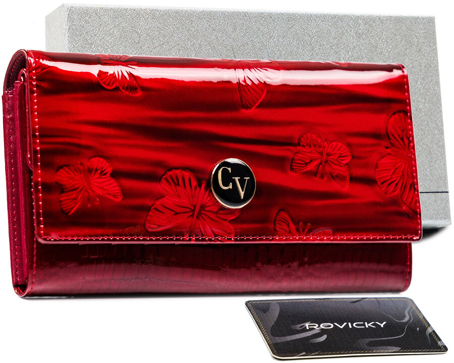 Veľká peňaženka s chlopňou zdobená vzorom motýľa— Cavaldi