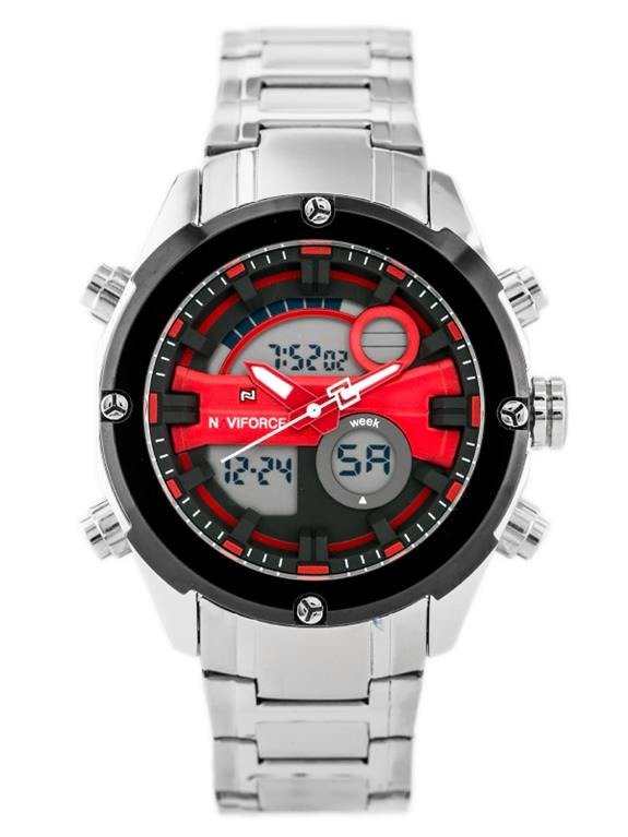 E-shop Pánske hodinky NAVIFORCE GLOCK (zn039a) - silver/red
