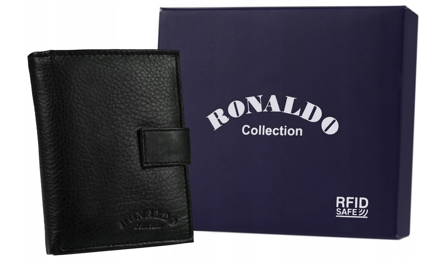 E-shop Pánska stredne veľká kožená peňaženka so zapínaním na cvok - Ronaldo
