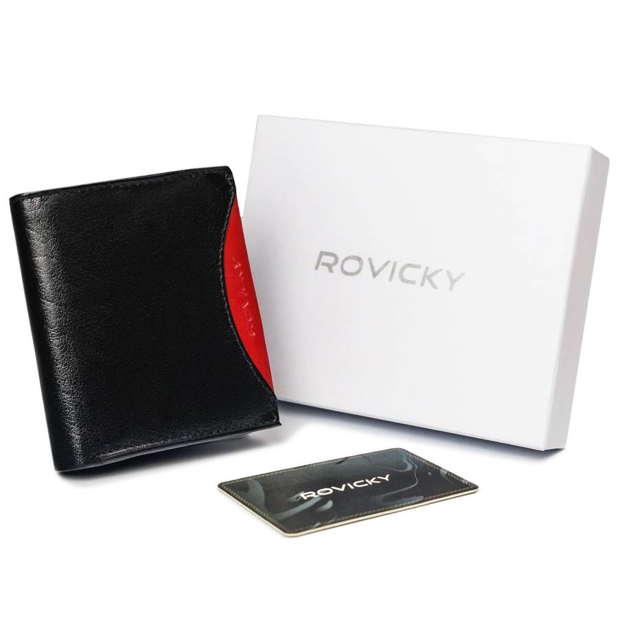 E-shop Malá pánska peňaženka z prírodnej lícovej kože s priehradkou na zips - Rovicky