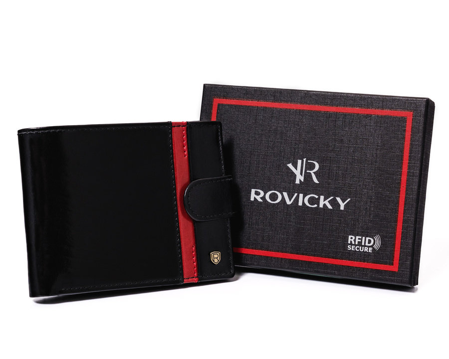 E-shop Pánska kožená peňaženka s ozdobným remienkom - Rovicky