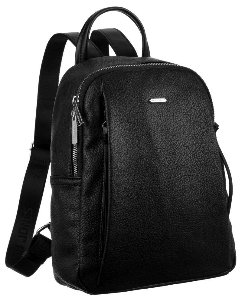 E-shop Elegantný, čierny dámsky batoh z ekologickej kože - David Jones