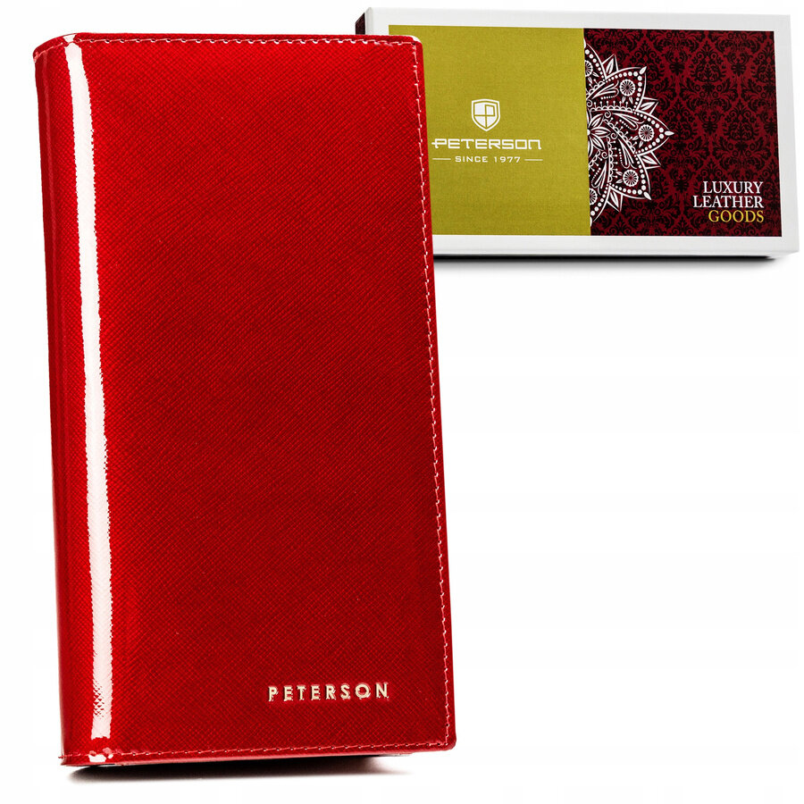 Elegantná, vertikálna dámska peňaženka vyrobená z prírodnej kože - Peterson