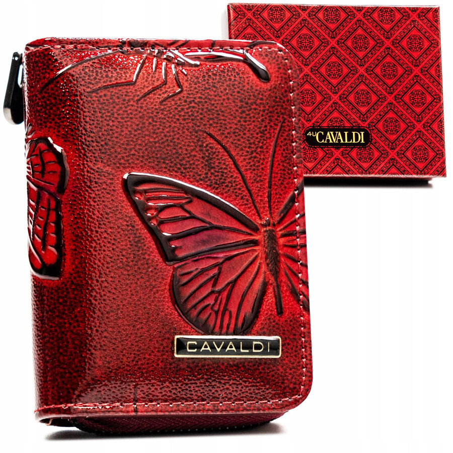 Malá dámska peňaženka so zapínaním na zips a patentku z ozdobnymi motylkami - 4U Cavaldi