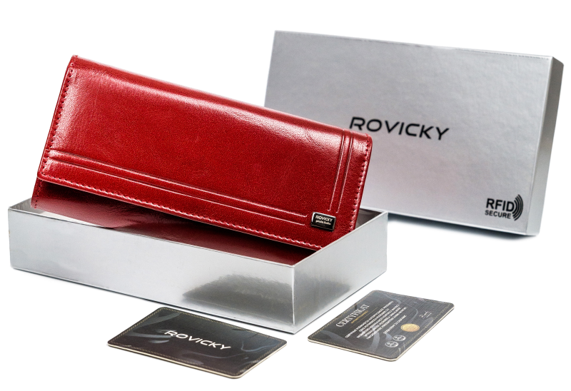 Dámska kožená peňaženka na karty s ochranou RFID Protect — Rovicky