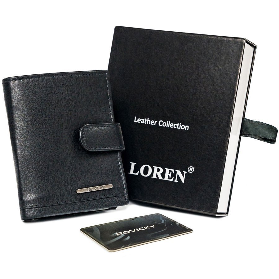 E-shop Vertikálne kožené puzdro na karty so sponou a priehradkou na bankovky - Loren