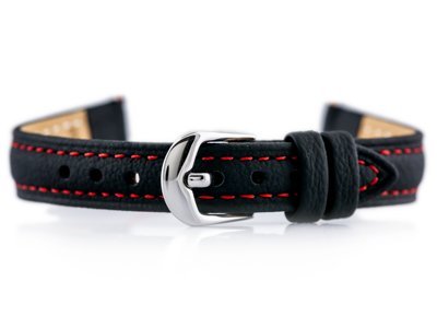 BISSET BS-158 leather watch strap - 12mm (red)