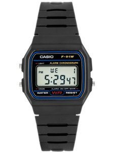 CASIO MEN'S WATCH F-91W-1YER (zd086a) - CLASSIC + BOX