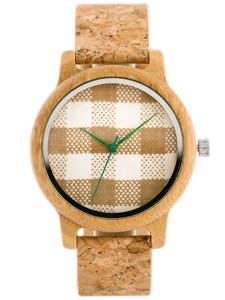 Drewniany zegarek Bobobird - korkowy pasek (zx635a)