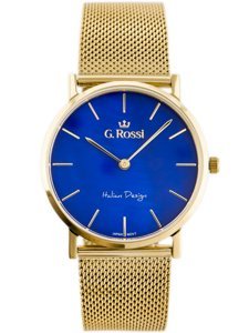 G. ROSSI WATCH - 8709B2 (zg775e) gold/blue + BOX