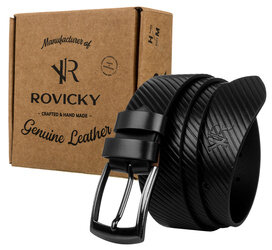 Leather men belt ROVICKY RPM-05-PUM