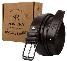 Leather men belt ROVICKY RPM-14-PUM